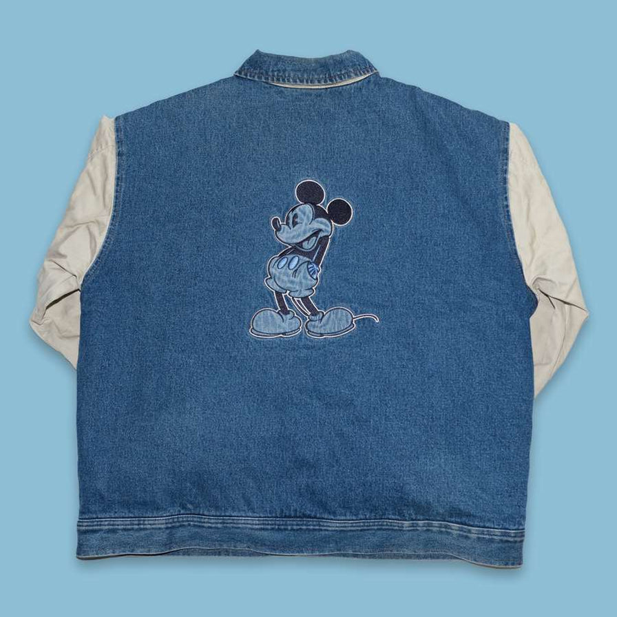 Vintage Mickey Mouse Denim College Jacket Large