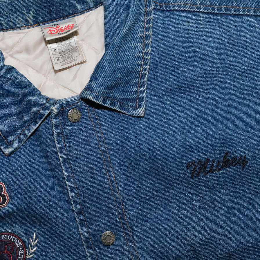 Vintage Mickey Mouse Denim College Jacket Large