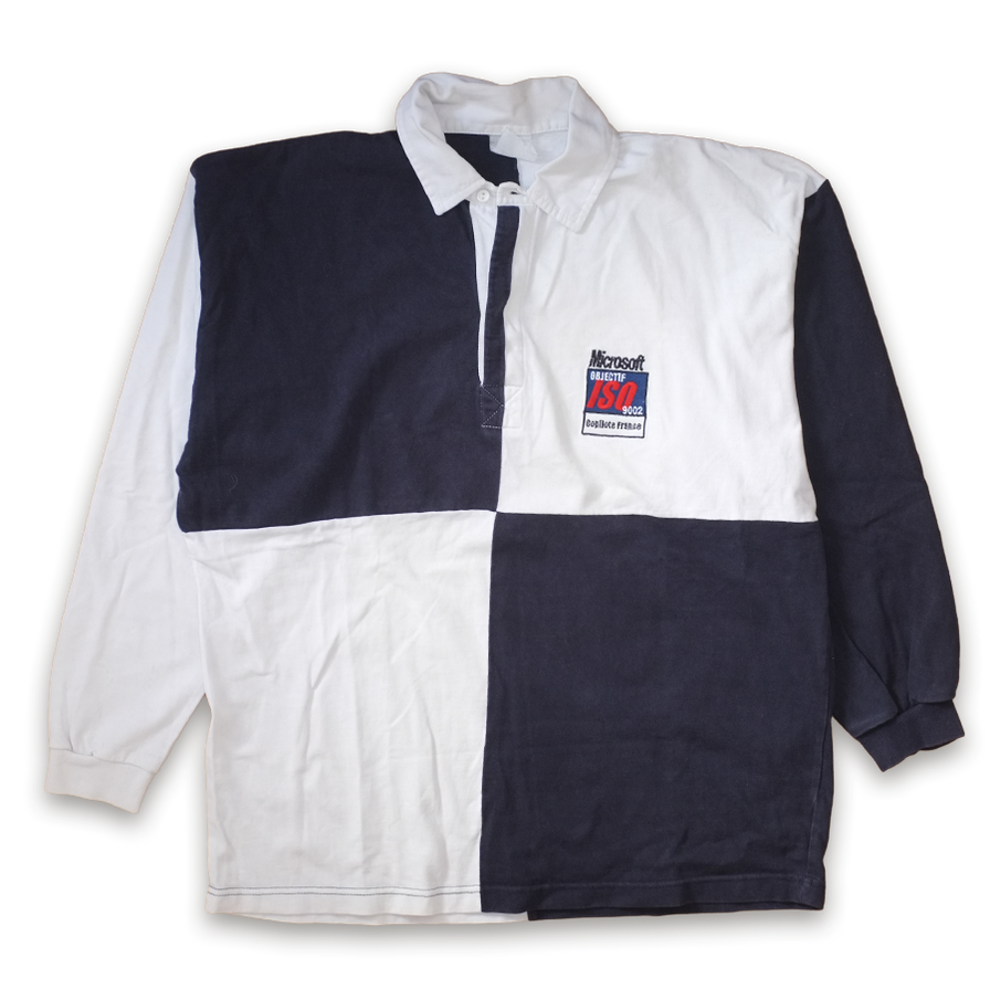 Microsoft Rugby Polo Longsleeve XLarge - Double Double Vintage