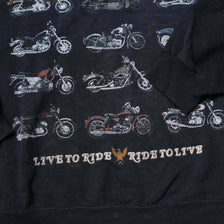 Vintage Live To Ride Motorcycle Sweater Large