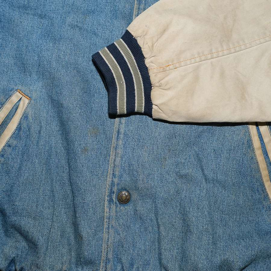 Vintage Nascar Denim College Jacket XLarge