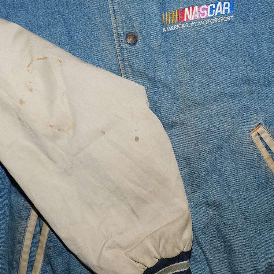 Vintage Nascar Denim College Jacket XLarge