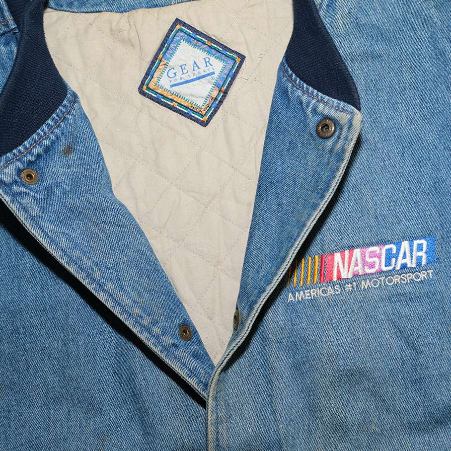 Vintage Nascar Denim College Jacket XLarge