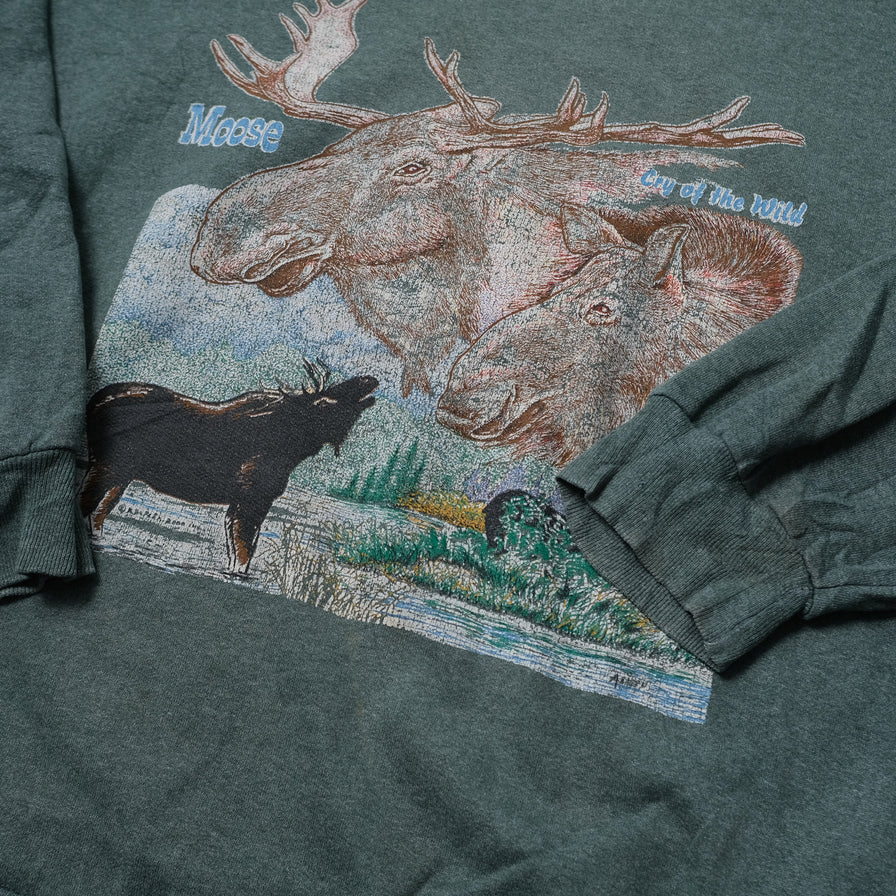 Vintage Moose Sweater Medium / Large