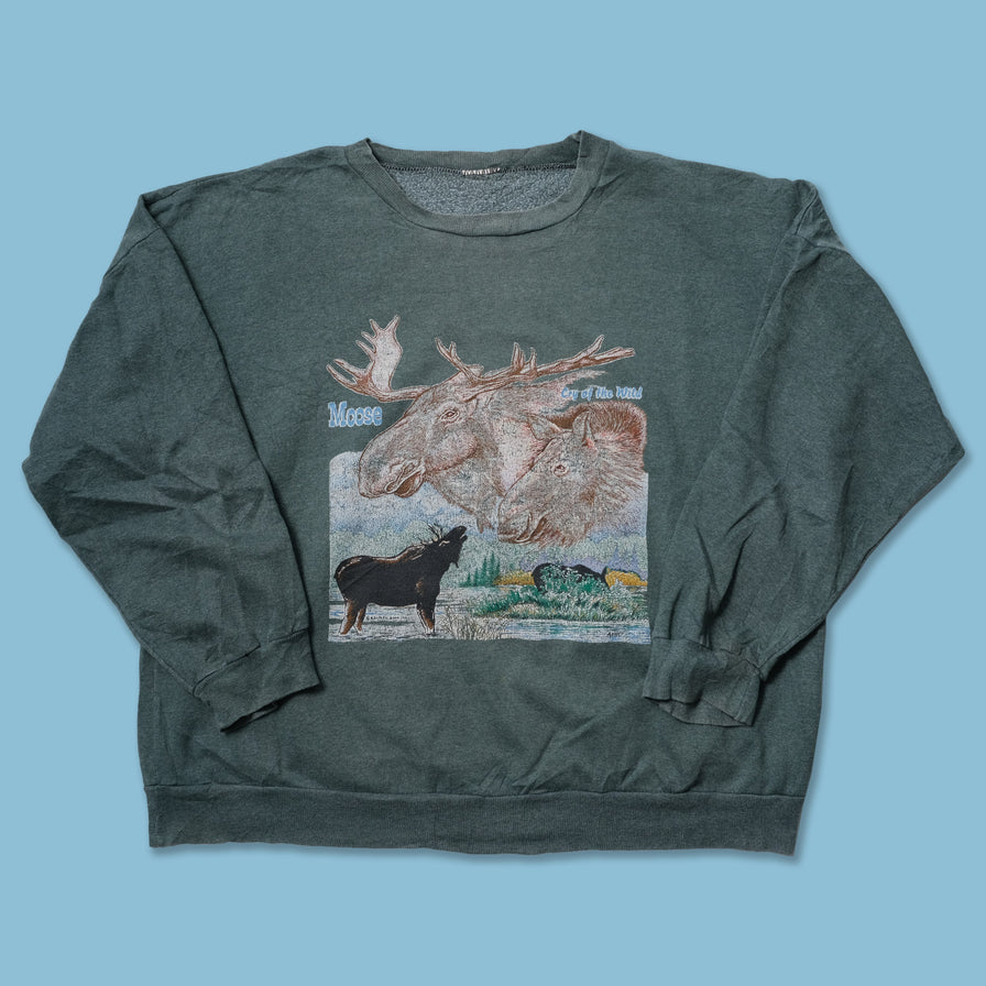 Vintage Moose Sweater Medium / Large