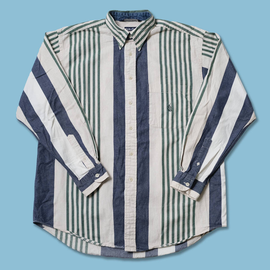 Vintage Nautica Vertical Striped Shirt Large / XLarge