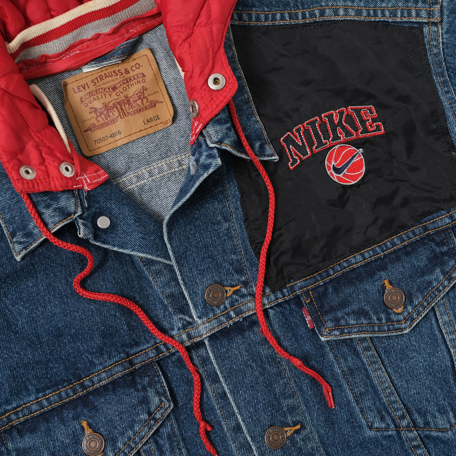 Nike x Levis Denim Jacket Large Double Double Vintage