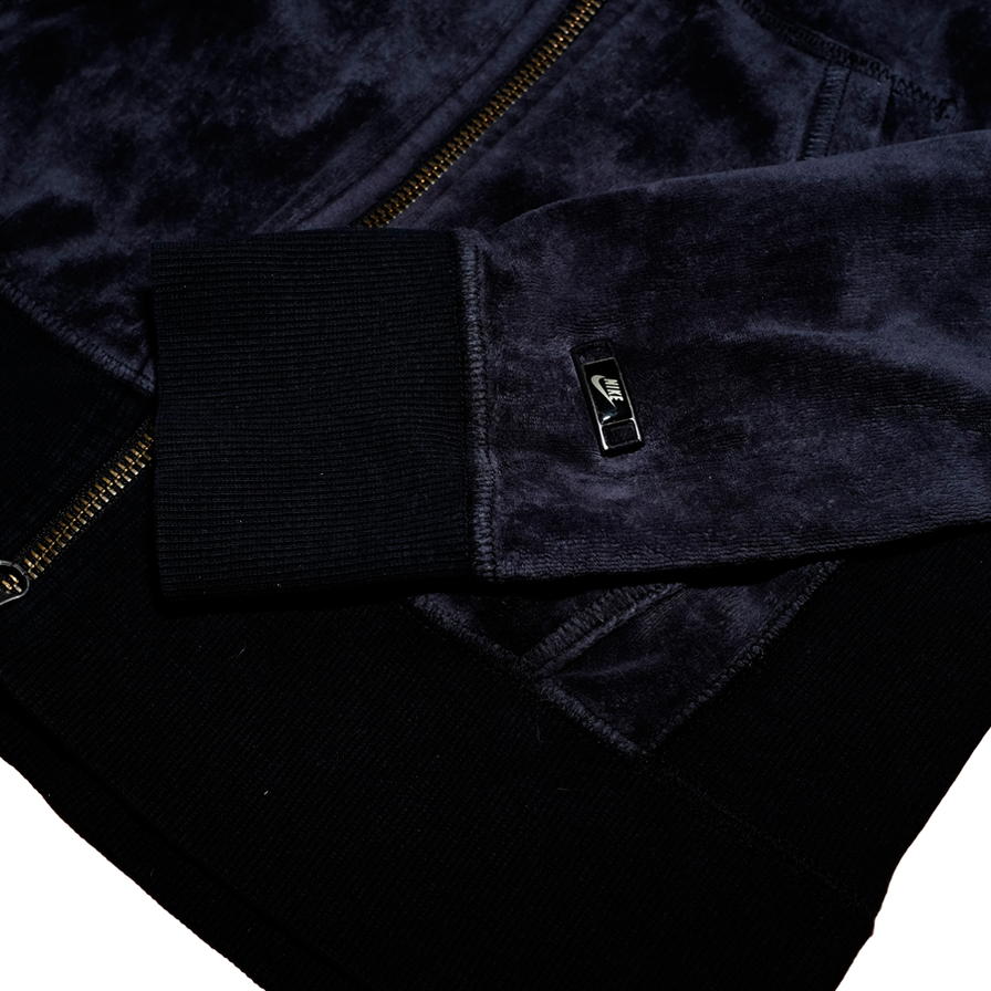 Womens Vintage Nike Velour Zip Hoodie Small - Double Double Vintage