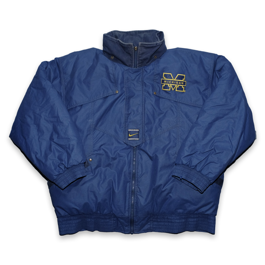 Vintage Nike Michigan Padded Jacket Large - Double Double Vintage