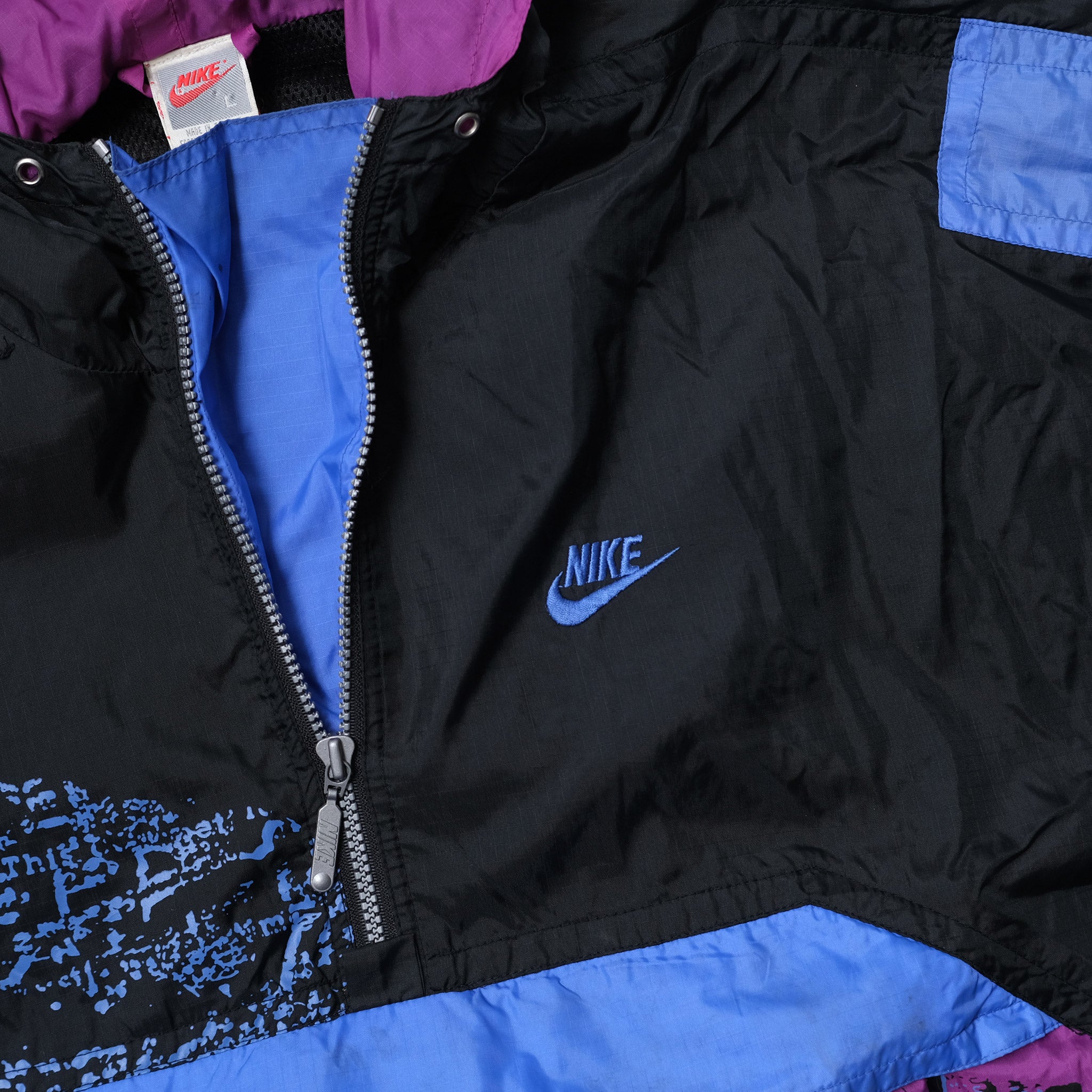Black and blue nike windbreaker shop