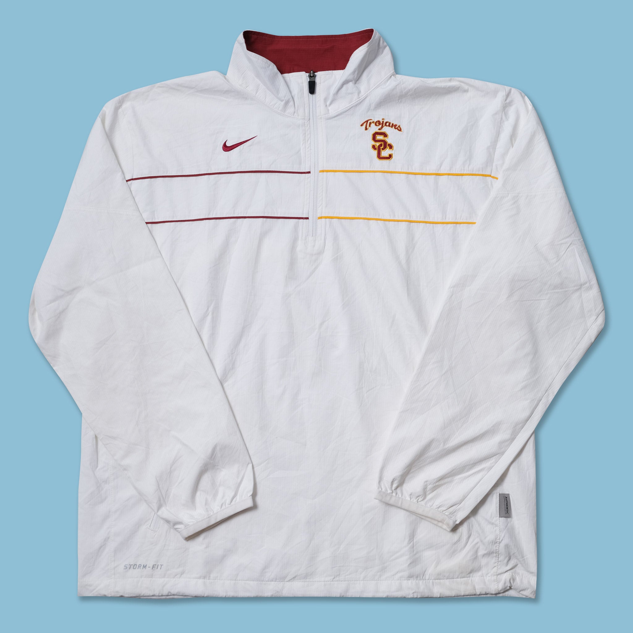Vintage Nike USC Trojans Q-Zip Windbreaker Large Double Double