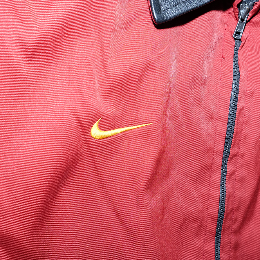 Rare Vintage Nike Leather Coach Jacket XLarge - Double Double Vintage