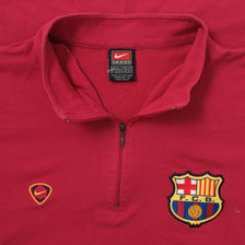 Vintage Nike FC Barcelona Q-Zip T-Shirt Medium