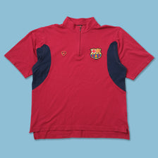 Vintage Nike FC Barcelona Q-Zip T-Shirt Medium
