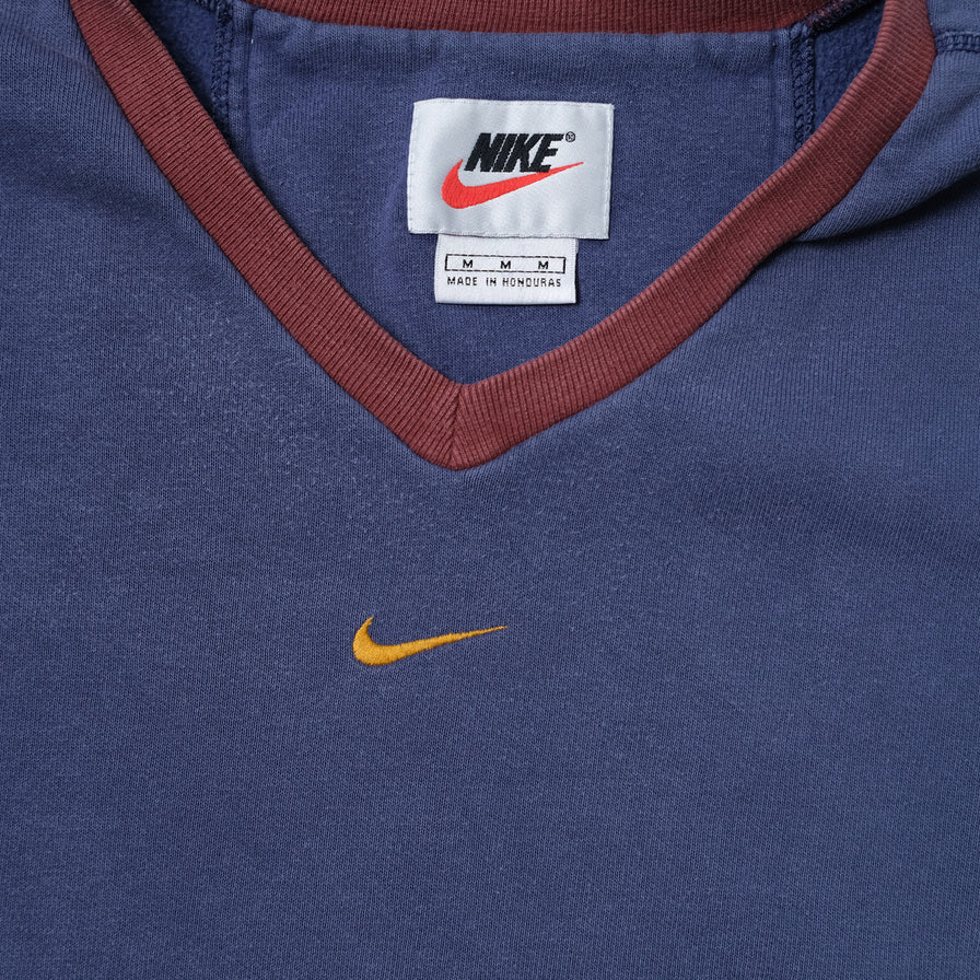 Vintage Nike V-Neck Mini Swoosh Sweater Large