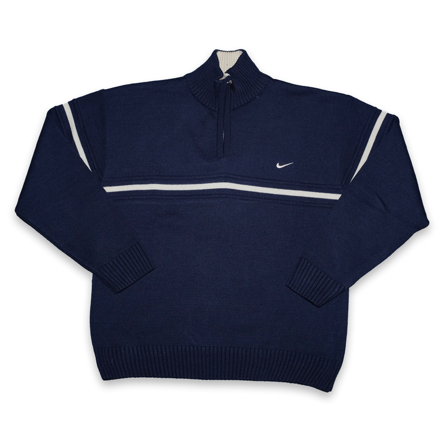 Vintage Nike Q-Zip Knit Sweater Medium - Double Double Vintage