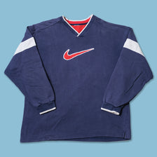 Vintage Nike V-Neck Swoosh Sweater Large / XLarge