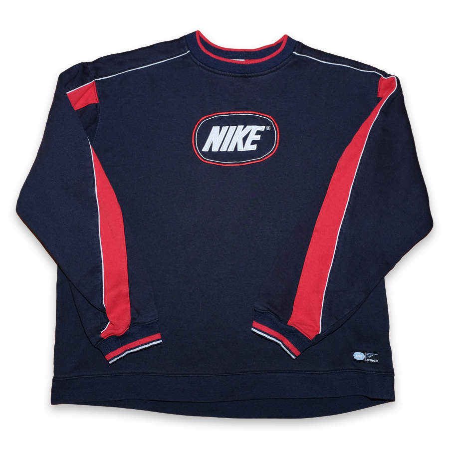 Vintage Nike Nike Pullover Blau Rot Vintage Nike Sweatshirt