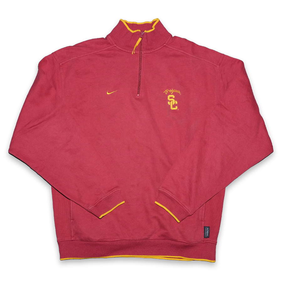 Vintage Nike USC Trojans Q-Zip Sweater Large - Double Double Vintage