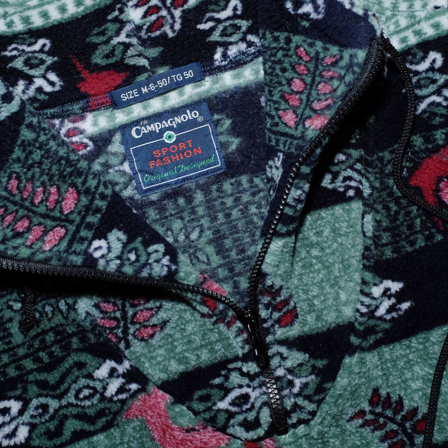 Vintage Pattern Q-Zip Fleece Large / XLarge - Double Double Vintage