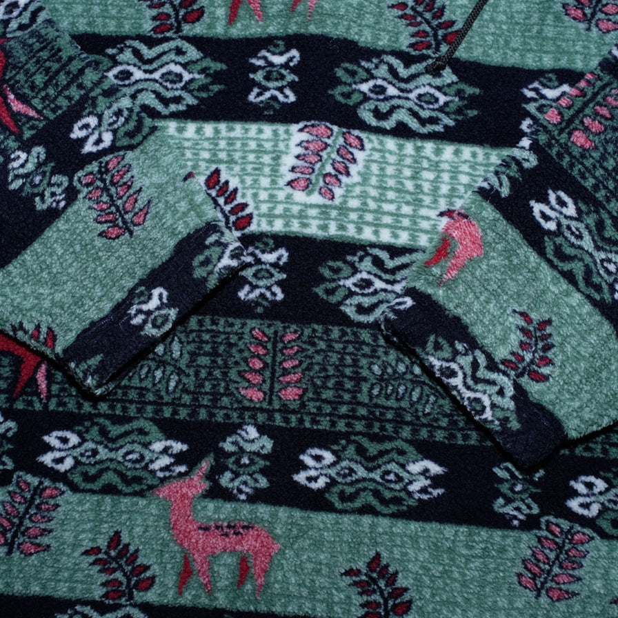 Vintage Pattern Q-Zip Fleece Large / XLarge - Double Double Vintage