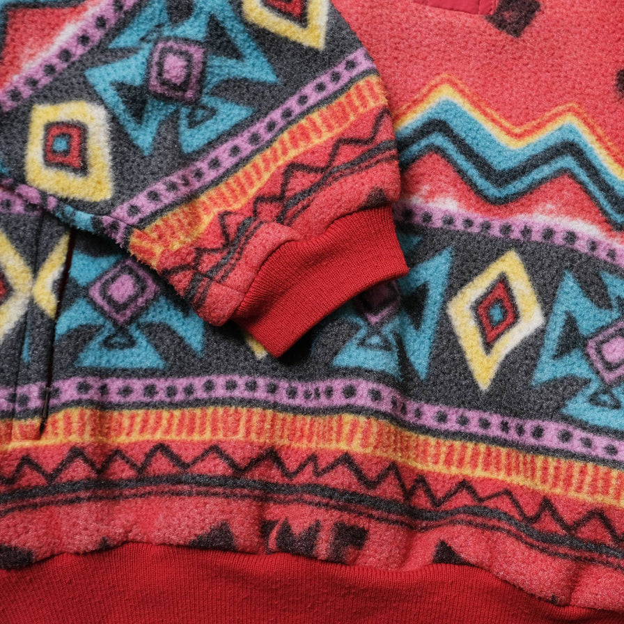 Vintage Schoeffel Pattern Q-Zip Fleece Large