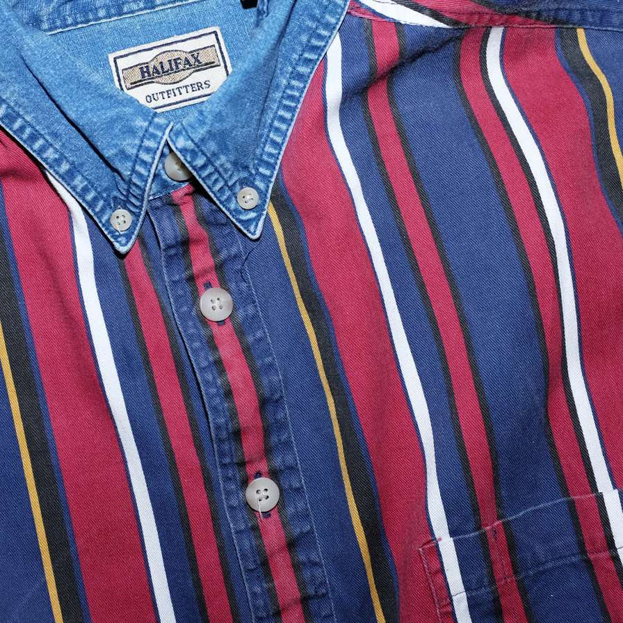 Vintage Denim Striped Shirt XLarge