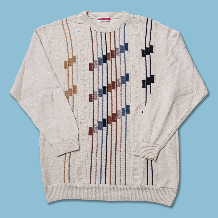 Vintage Pattern Knit Sweater XLarge