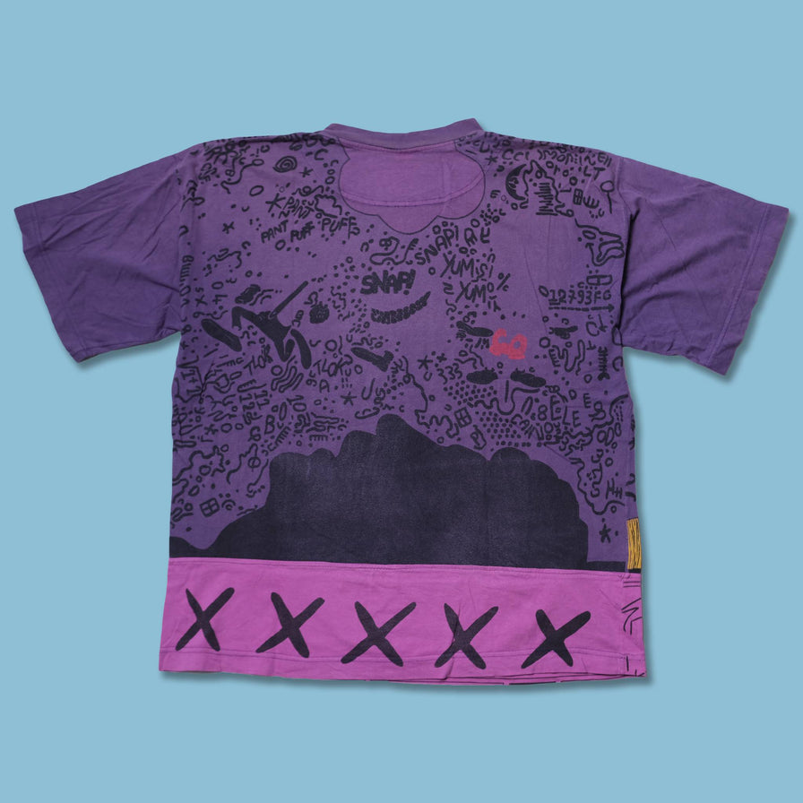 Vintage Comic Pattern T-Shirt XLarge