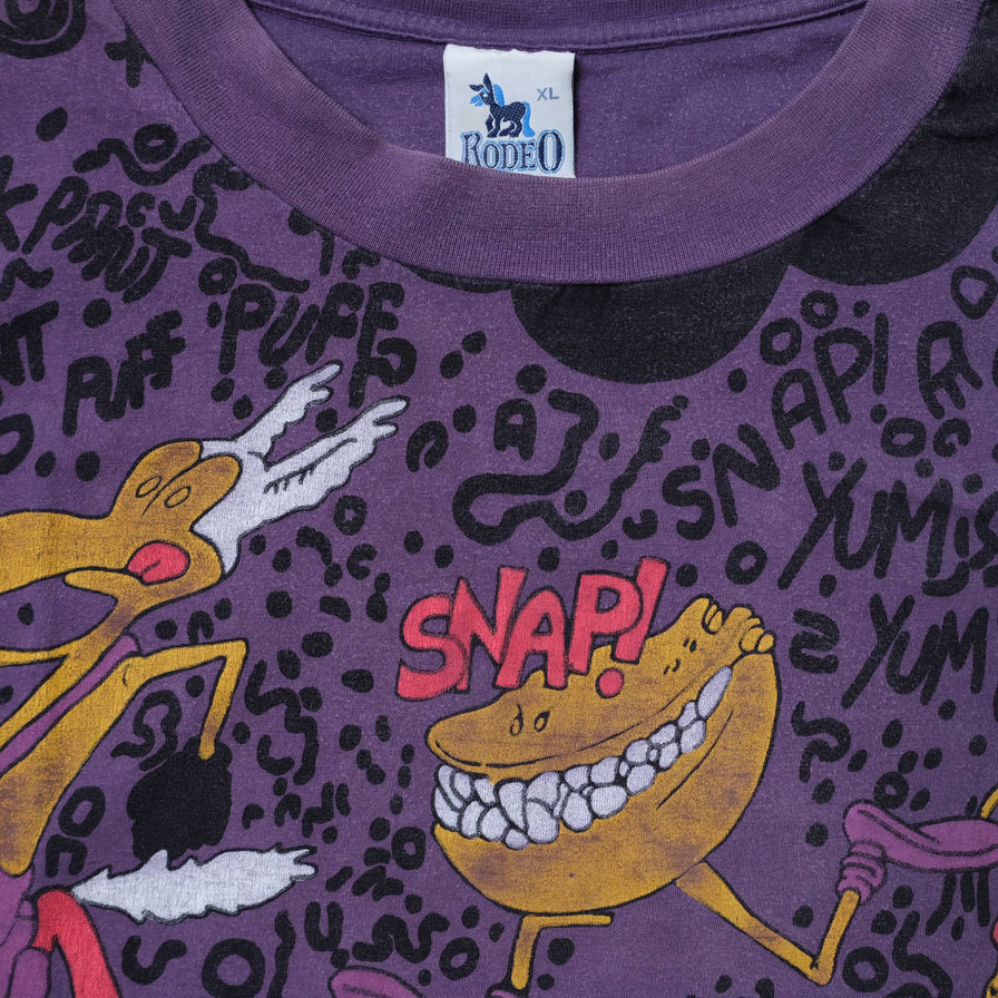 Vintage Comic Pattern T-Shirt XLarge