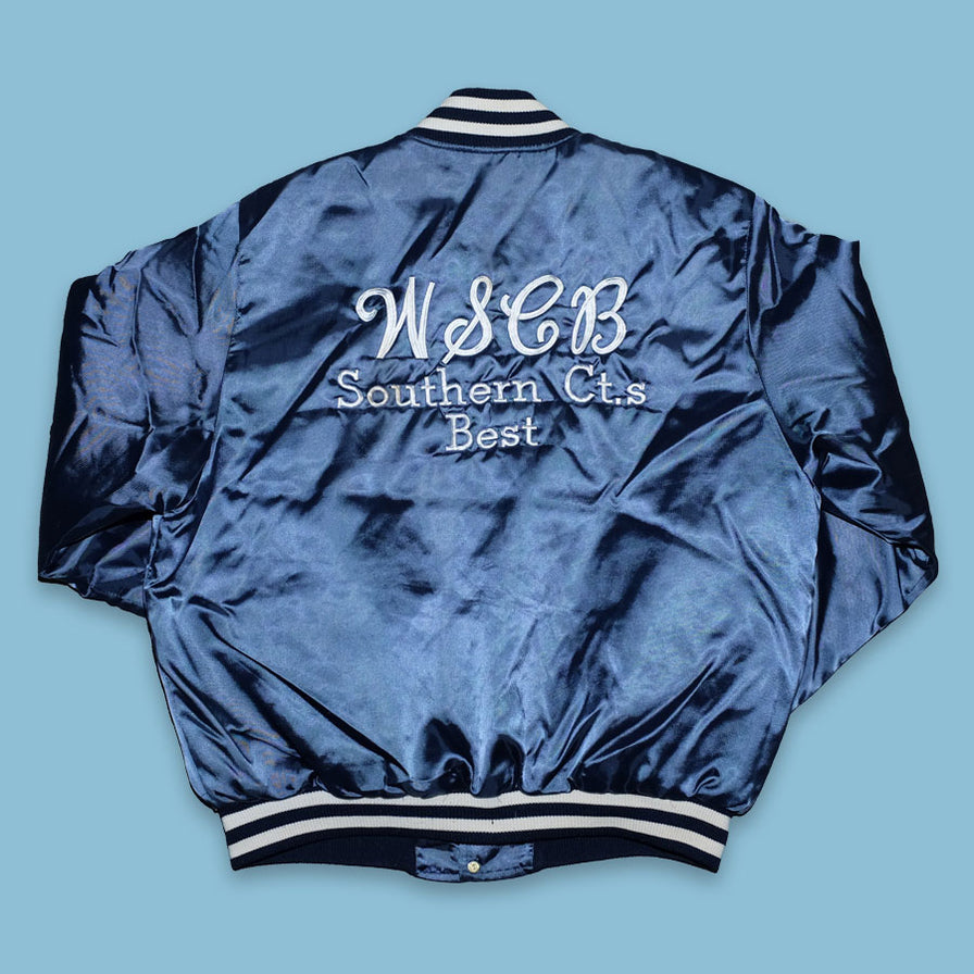 Vintage Satin College Bomber Jacket Large - Double Double Vintage