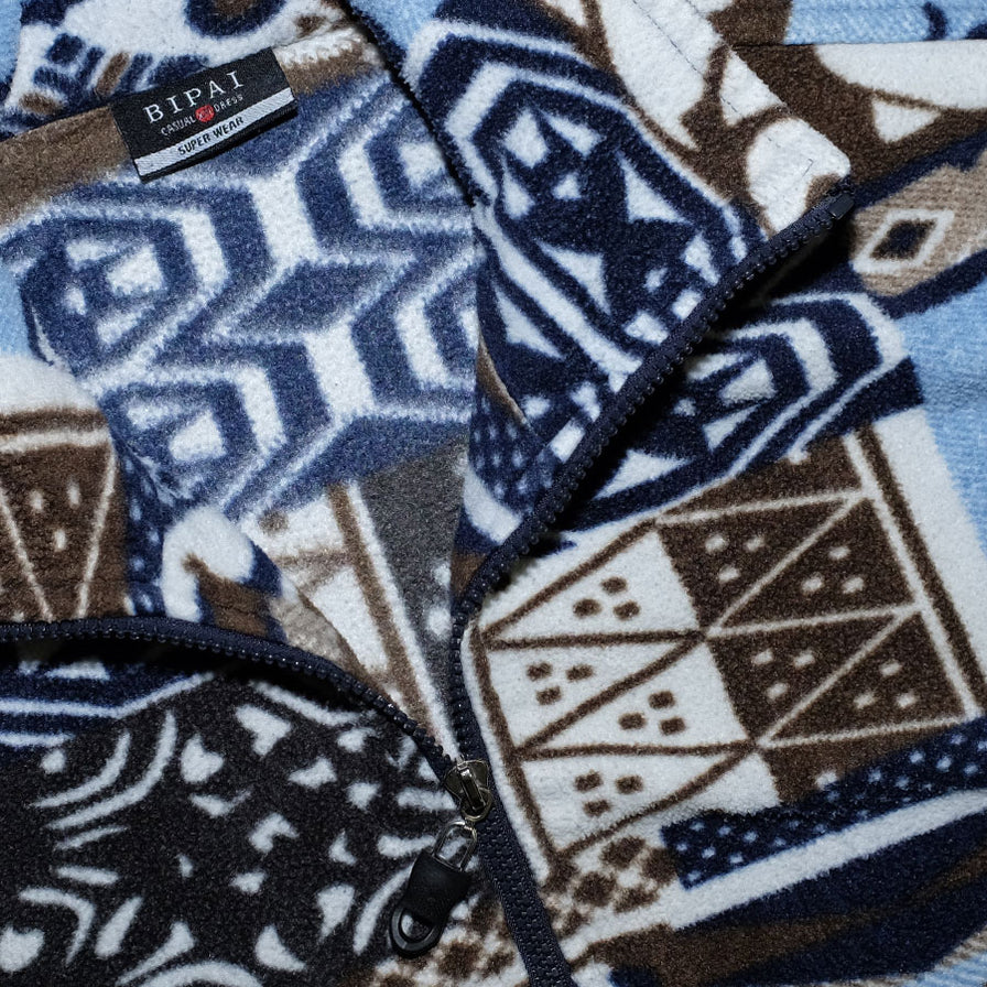 Vintage Pattern Fleece Jacket Large / XLarge - Double Double Vintage