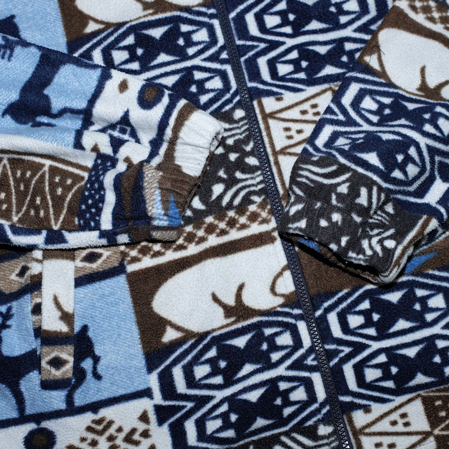 Vintage Pattern Fleece Jacket Large / XLarge - Double Double Vintage