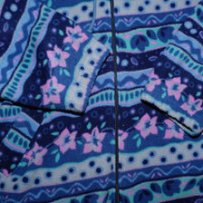 Vintage Pattern Hooded Fleece Jacket Medium - Double Double Vintage