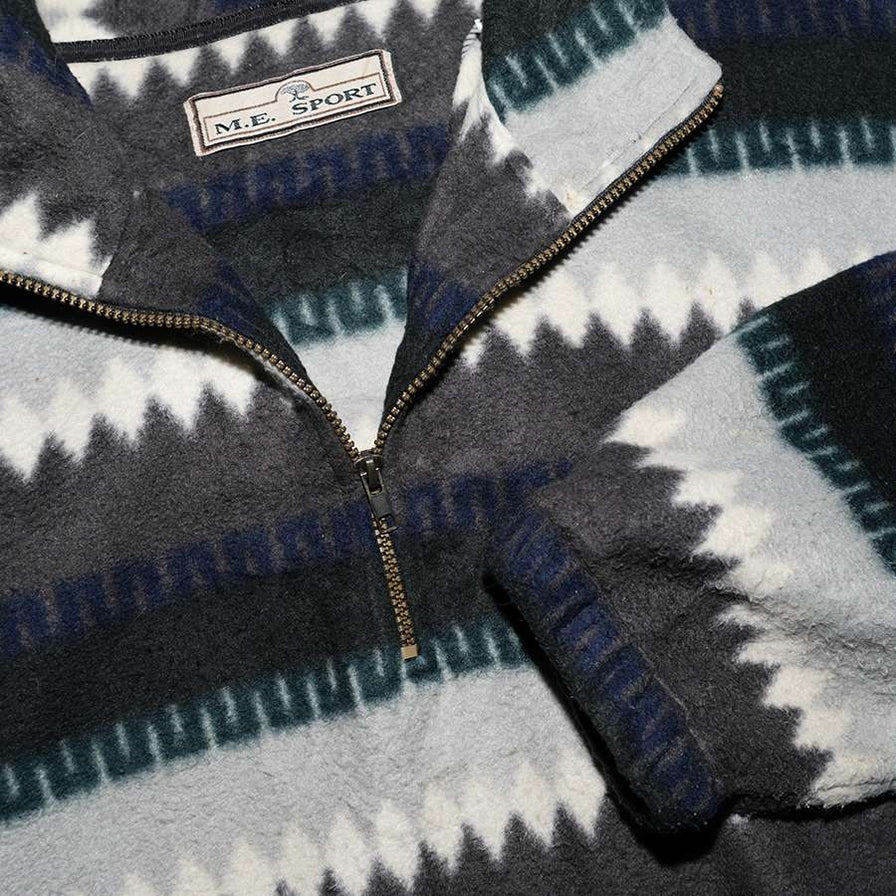 Vintage Pattern Q-Zip Fleece Large