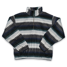Vintage Pattern Q-Zip Fleece Large
