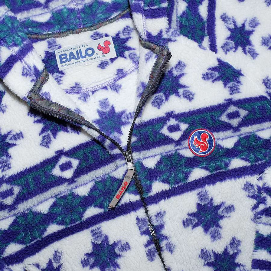 Vintage Hooded Pattern Fleece Jacket Large / XLarge