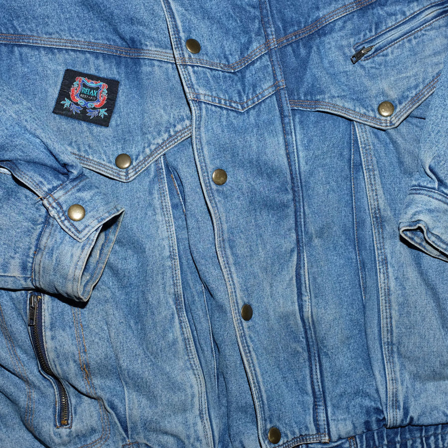 Vintage Denim Padded Jacket XLarge - Double Double Vintage