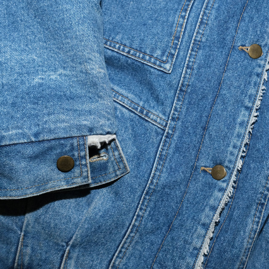Vintage Denim Fur Jacket Large - Double Double Vintage
