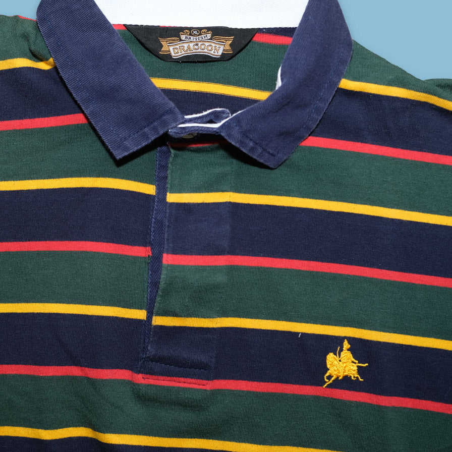 Vintage Striped Long Polo XLarge - Double Double Vintage