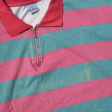 Vintage Striped Zip Polo XLarge