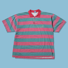 Vintage Striped Zip Polo XLarge