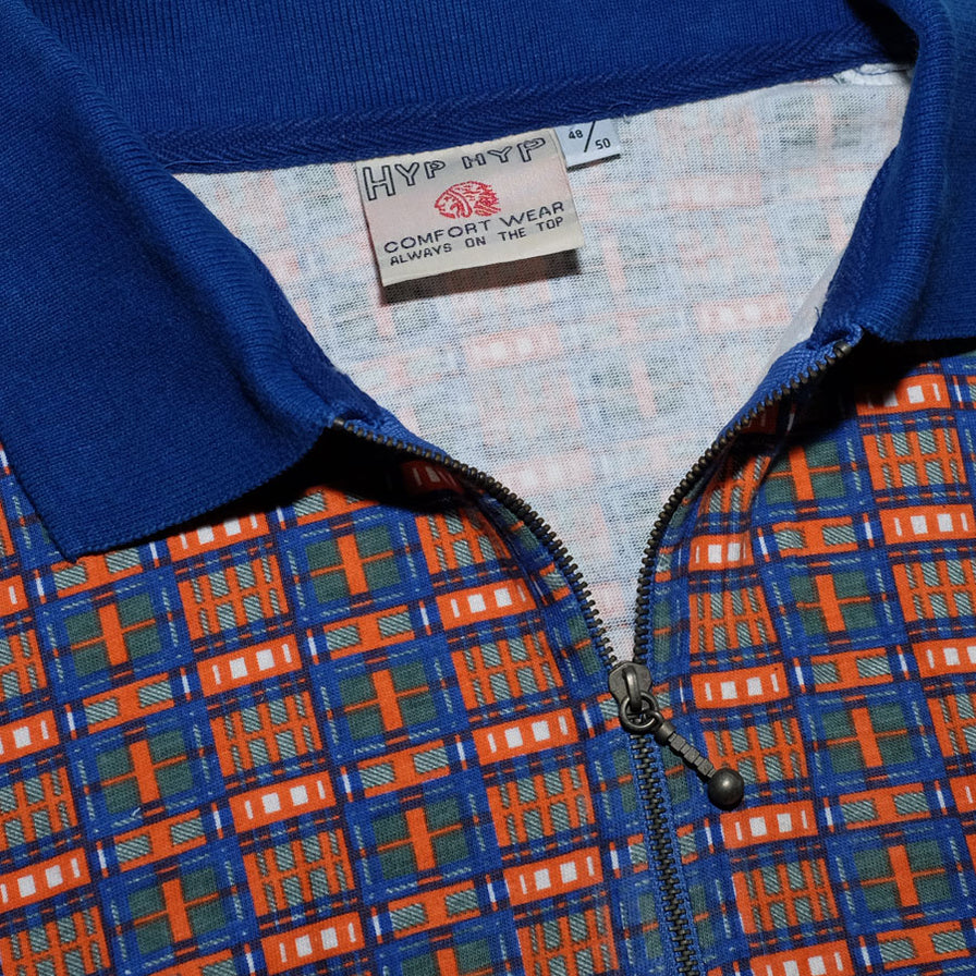 Vintage Pattern Zip Polo XLarge - Double Double Vintage