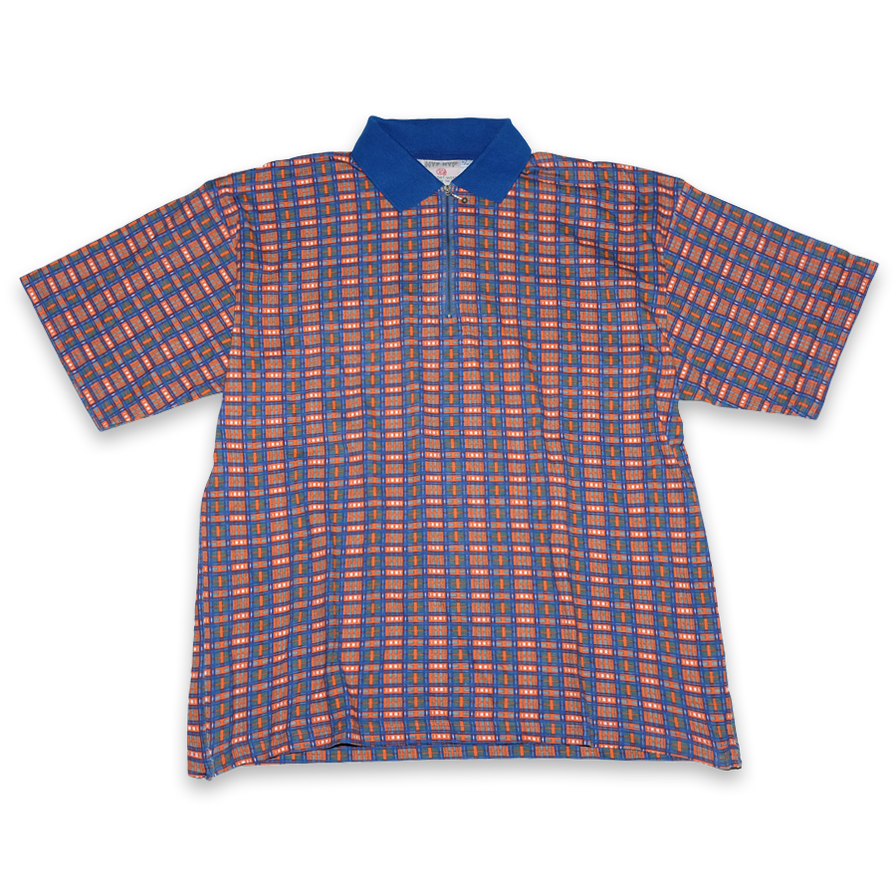 Vintage Pattern Zip Polo XLarge - Double Double Vintage