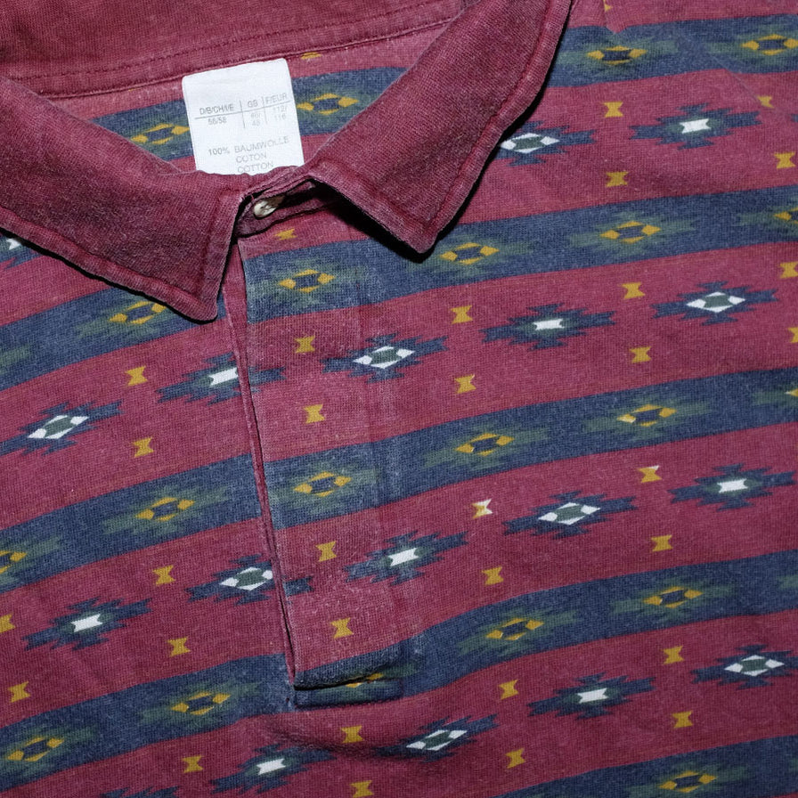 Vintage Pattern Long Polo XLarge - Double Double Vintage