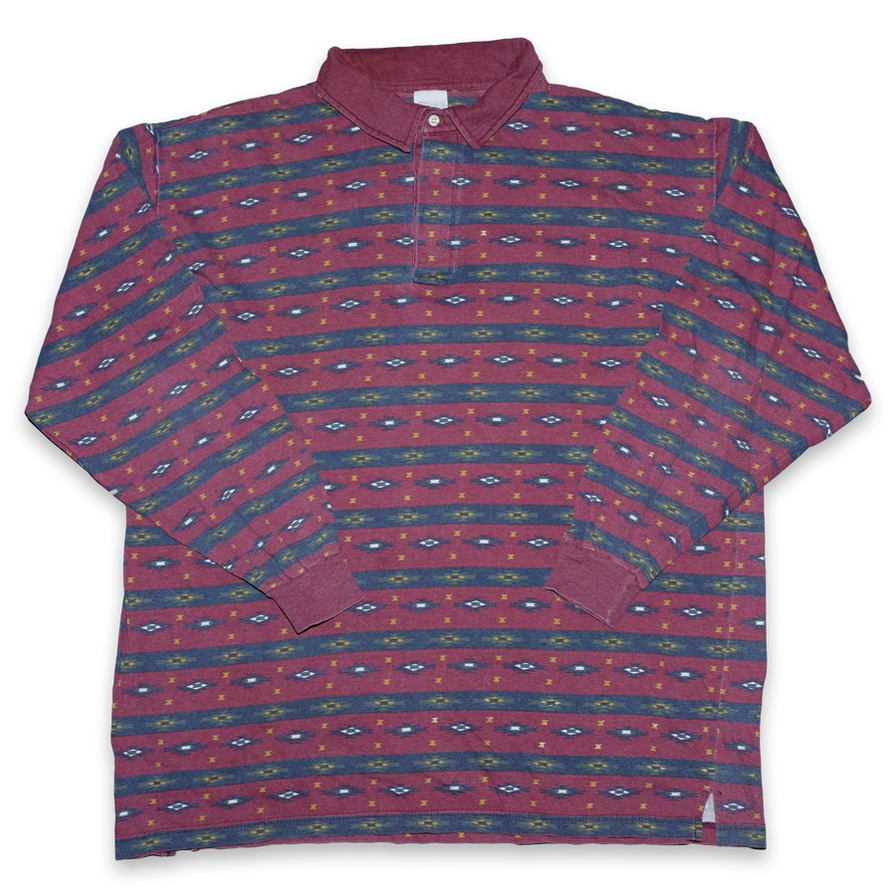 Vintage Pattern Long Polo XLarge - Double Double Vintage