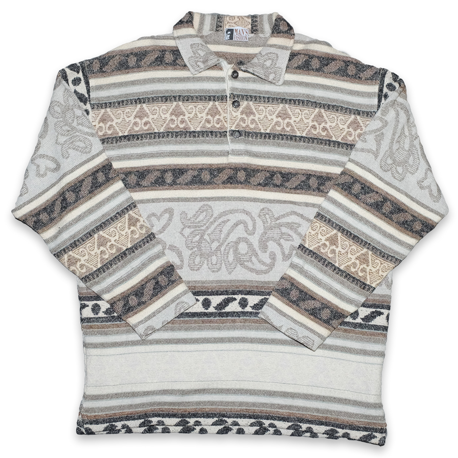 Vintage Pattern Long Polo Large - Double Double Vintage