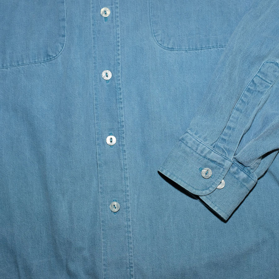 Vintage Washed Denim Shirt Large - Double Double Vintage