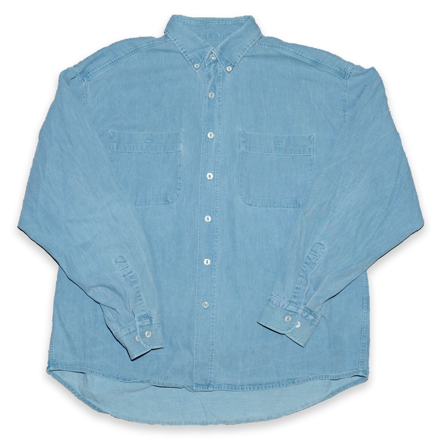 Vintage Washed Denim Shirt Large - Double Double Vintage