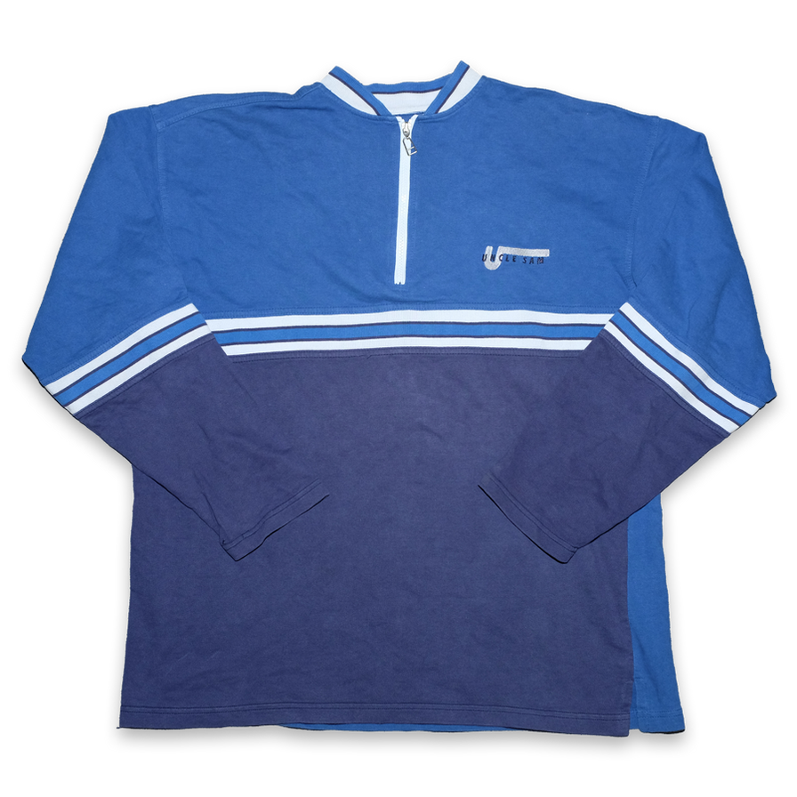 Vintage Uncle Sam Q-Zip Sweater XLarge - Double Double Vintage
